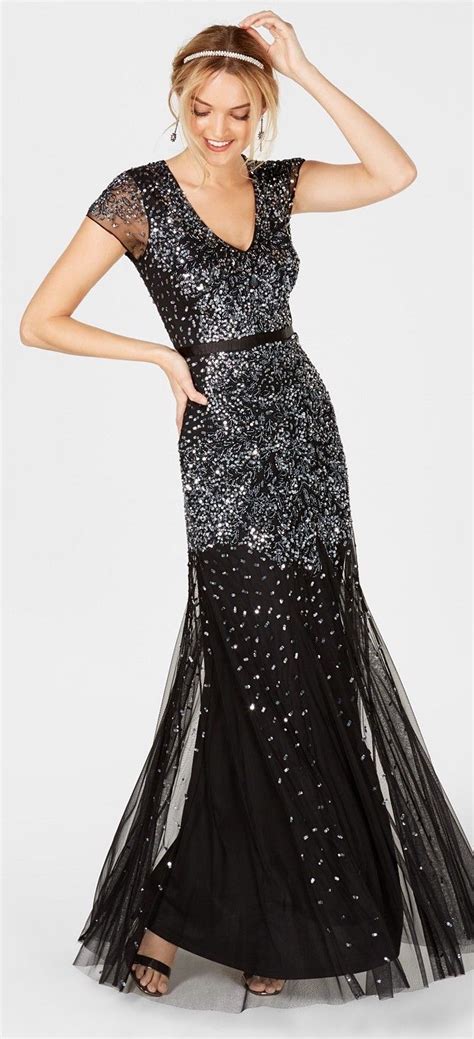 cap sleeve embellished column gown|formal dresses with caps.